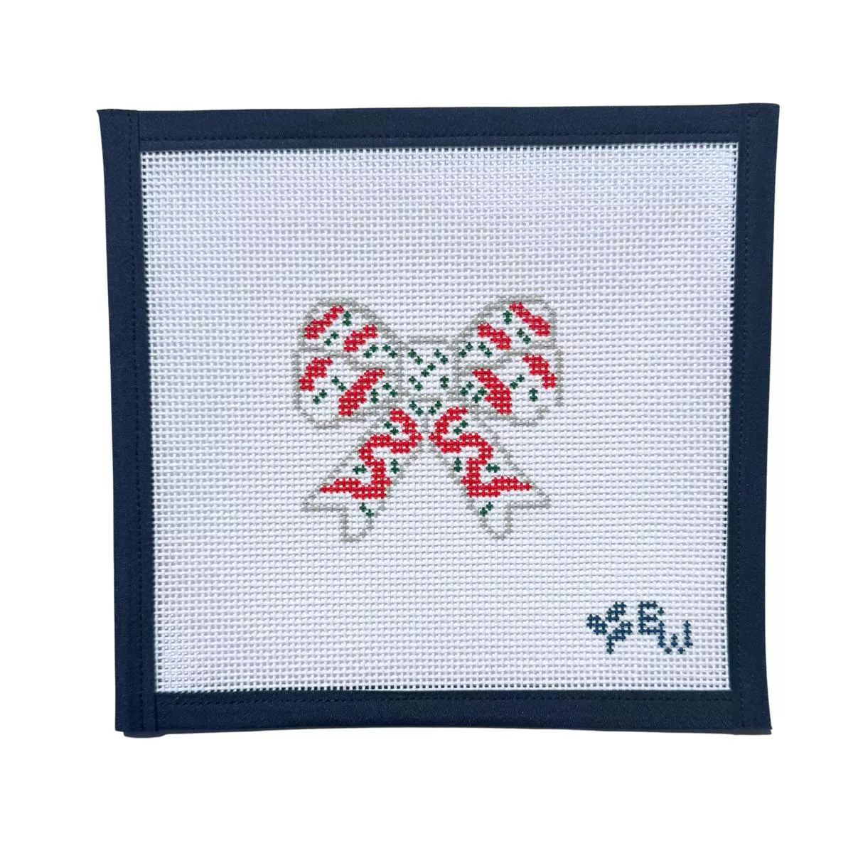 Boxwood Needlepoint Christmas Tree Cake Bow