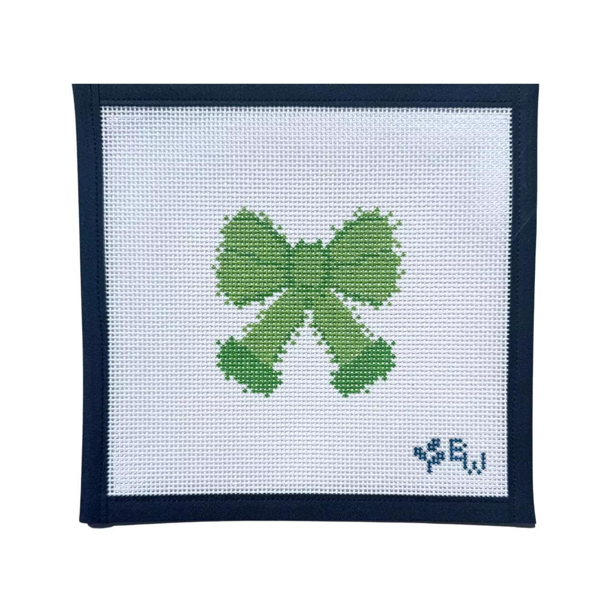 Boxwood Needlepoint Grinch Bow