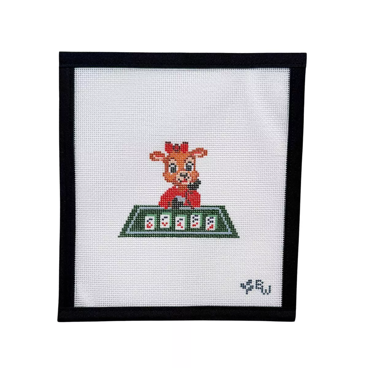 Boxwood Needlepoint Mahjong Reindeer
