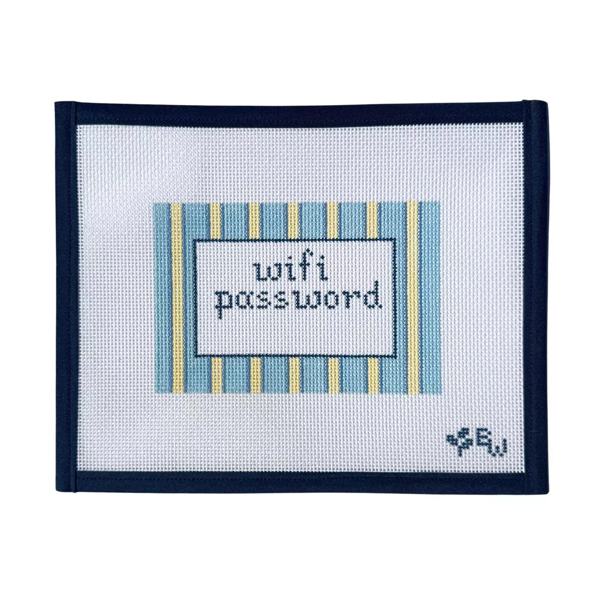 Boxwood Needlepoint Wifi Blue Stripes
