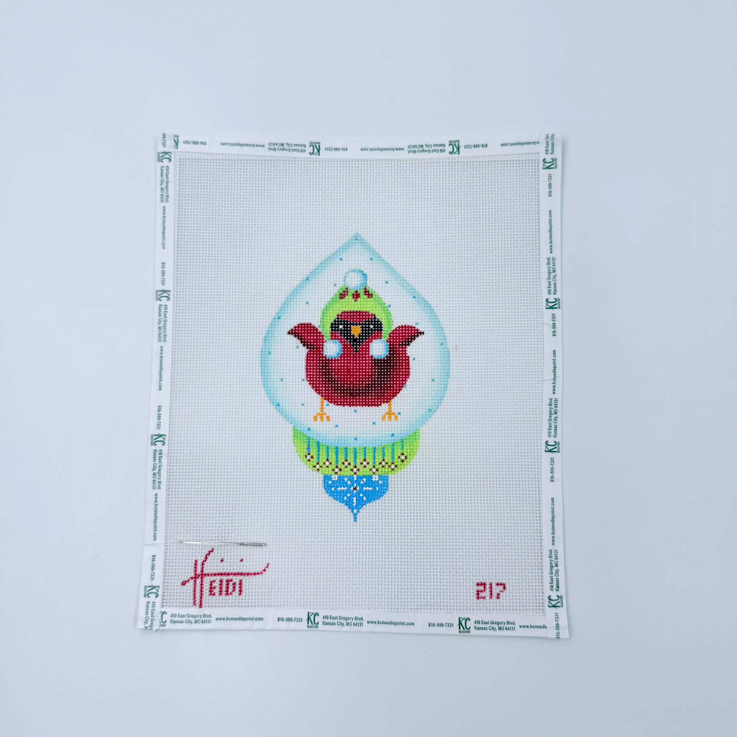 Cardinal in Bauble Ornament Canvas