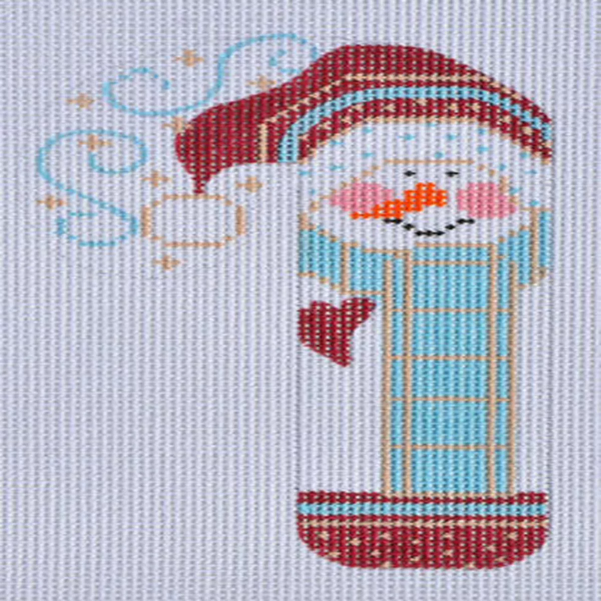 Danji Designs CH-134 Maroon Heart Snowman Candy Cane