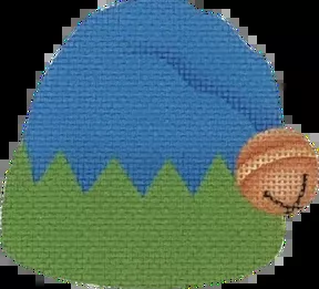 Elf Hat Blue and Green Canvas