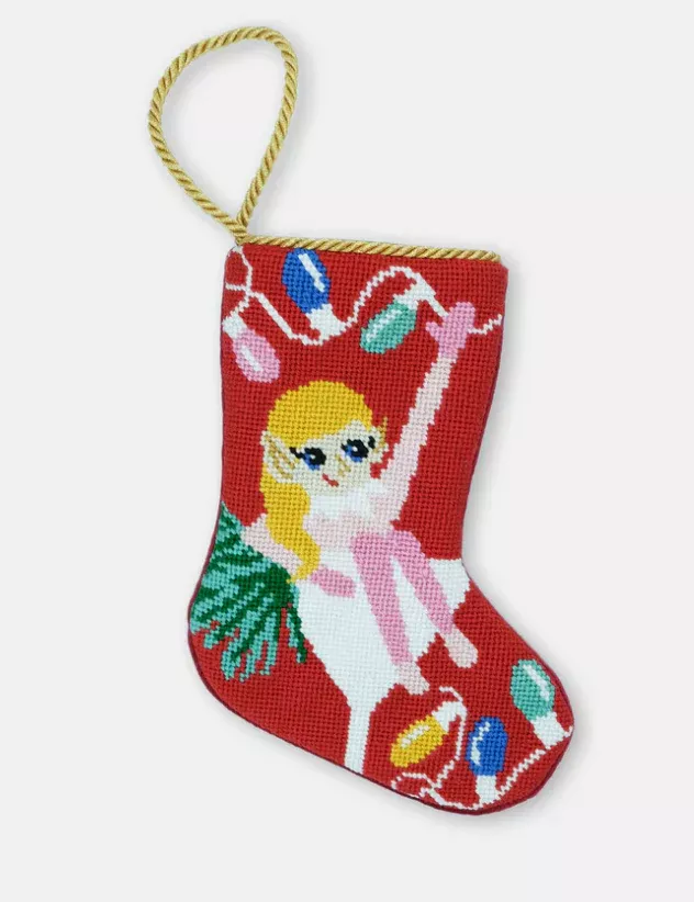 Finished Bauble Stocking: Bottoms Up Martini Elf