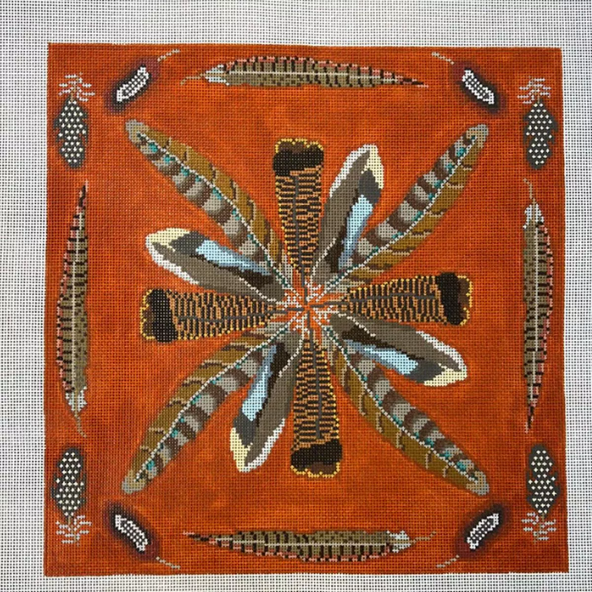 Gingham Stitchery SS52 Game Bird Feathers Pillow