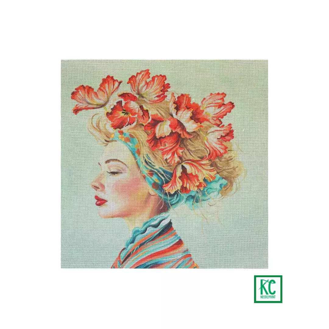 Lady with Parrot Tulips Canvas