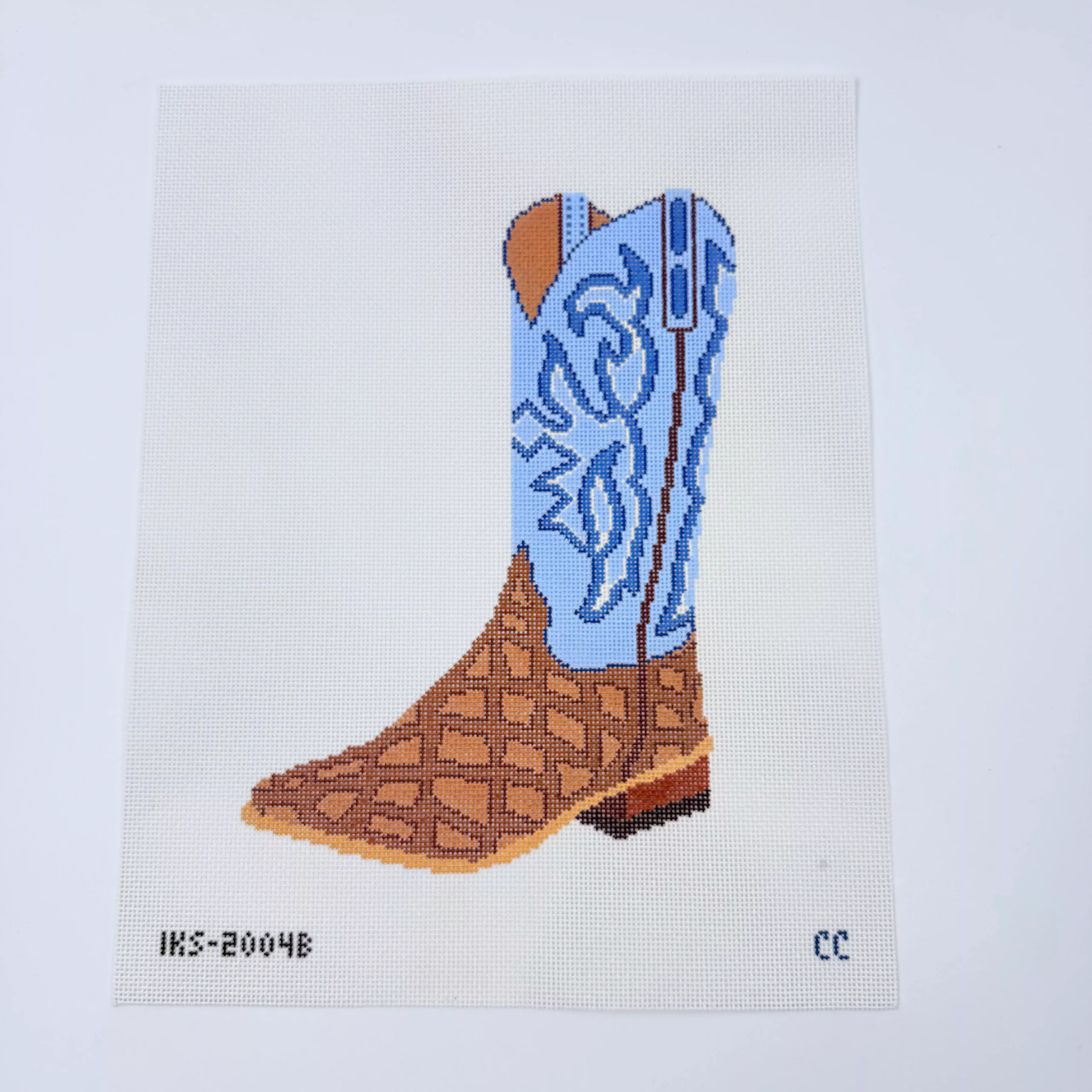 Large Blue Cowboy Boot Canvas