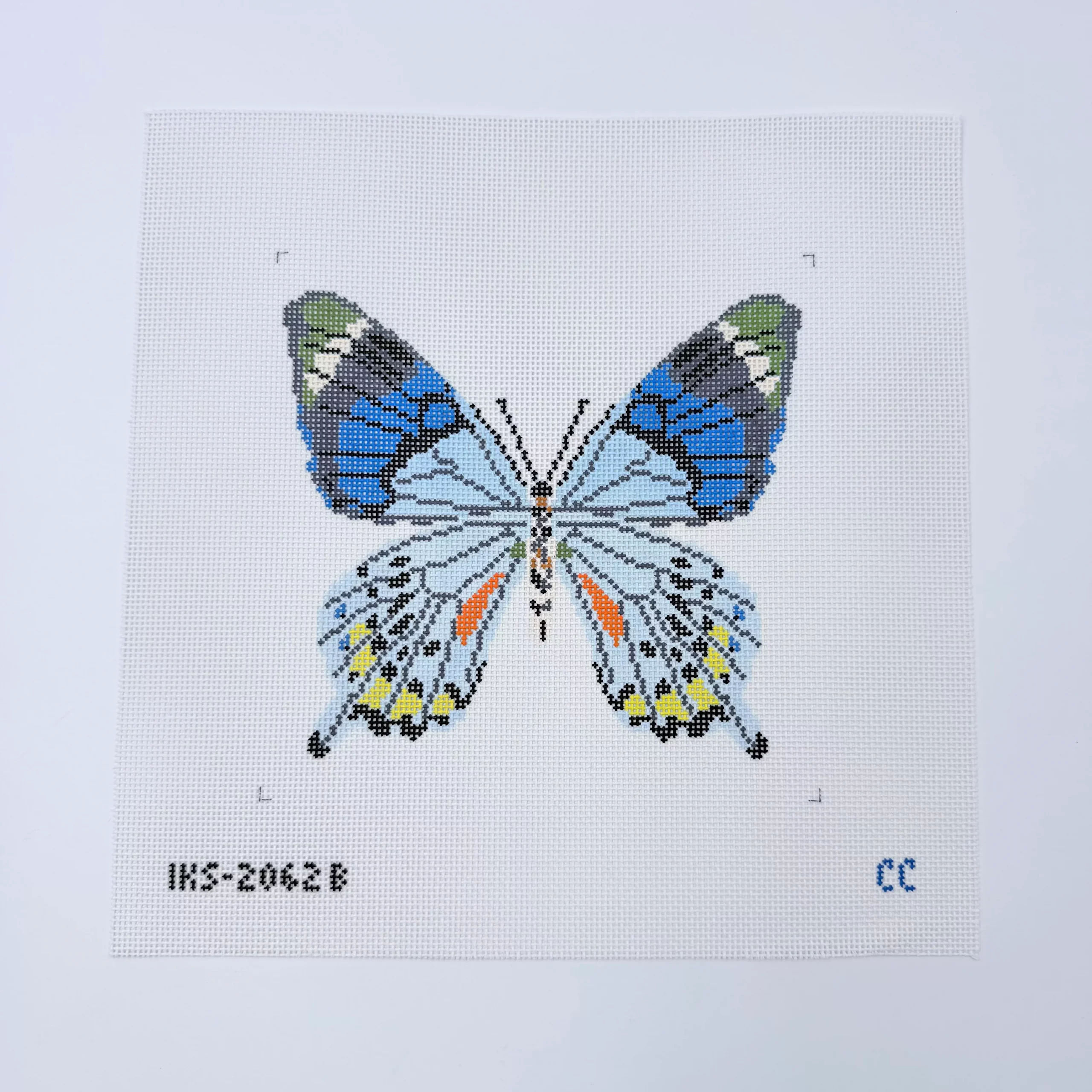 Large Blue Gray Butterfly Canvas