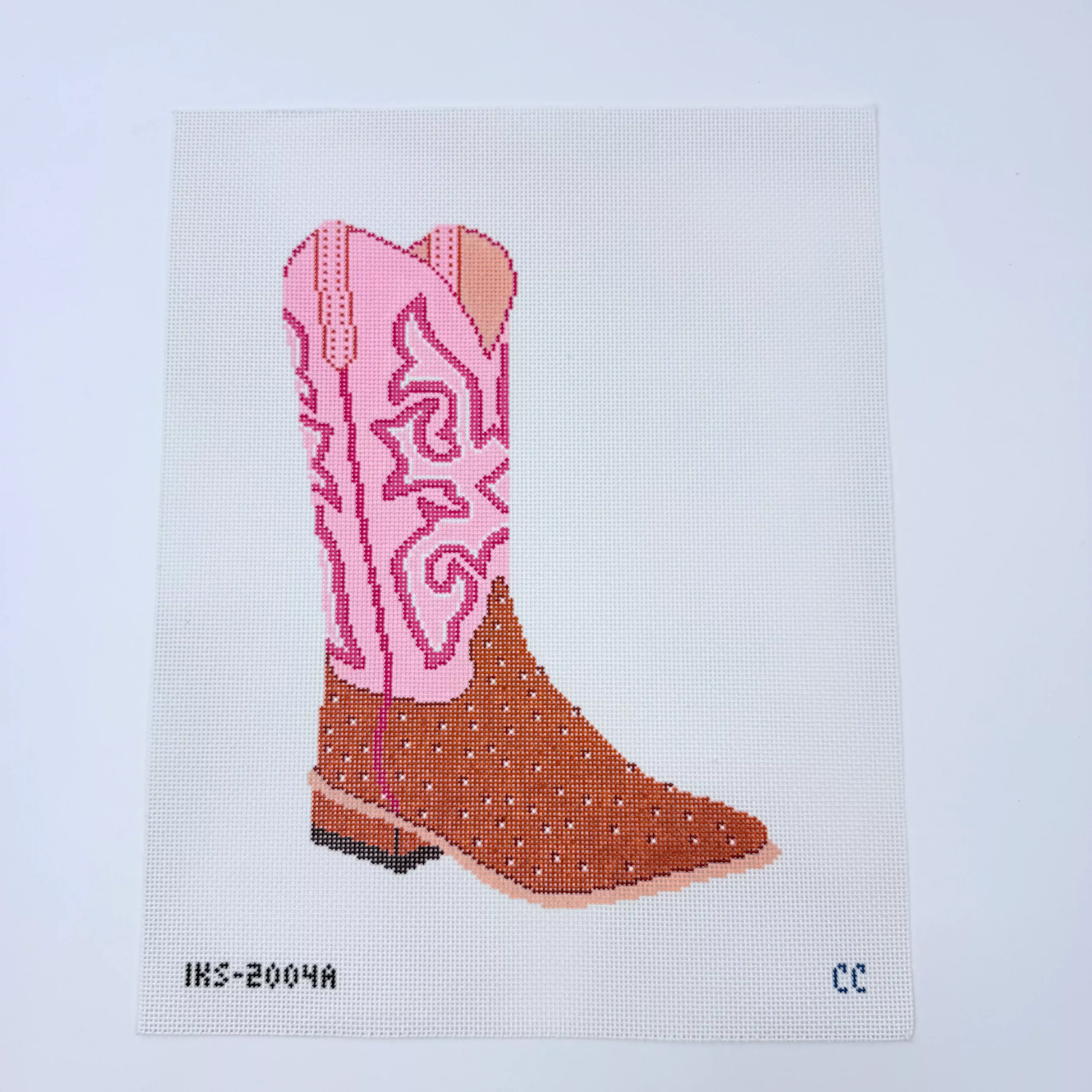 Large Pink Cowboy Boot Canvas