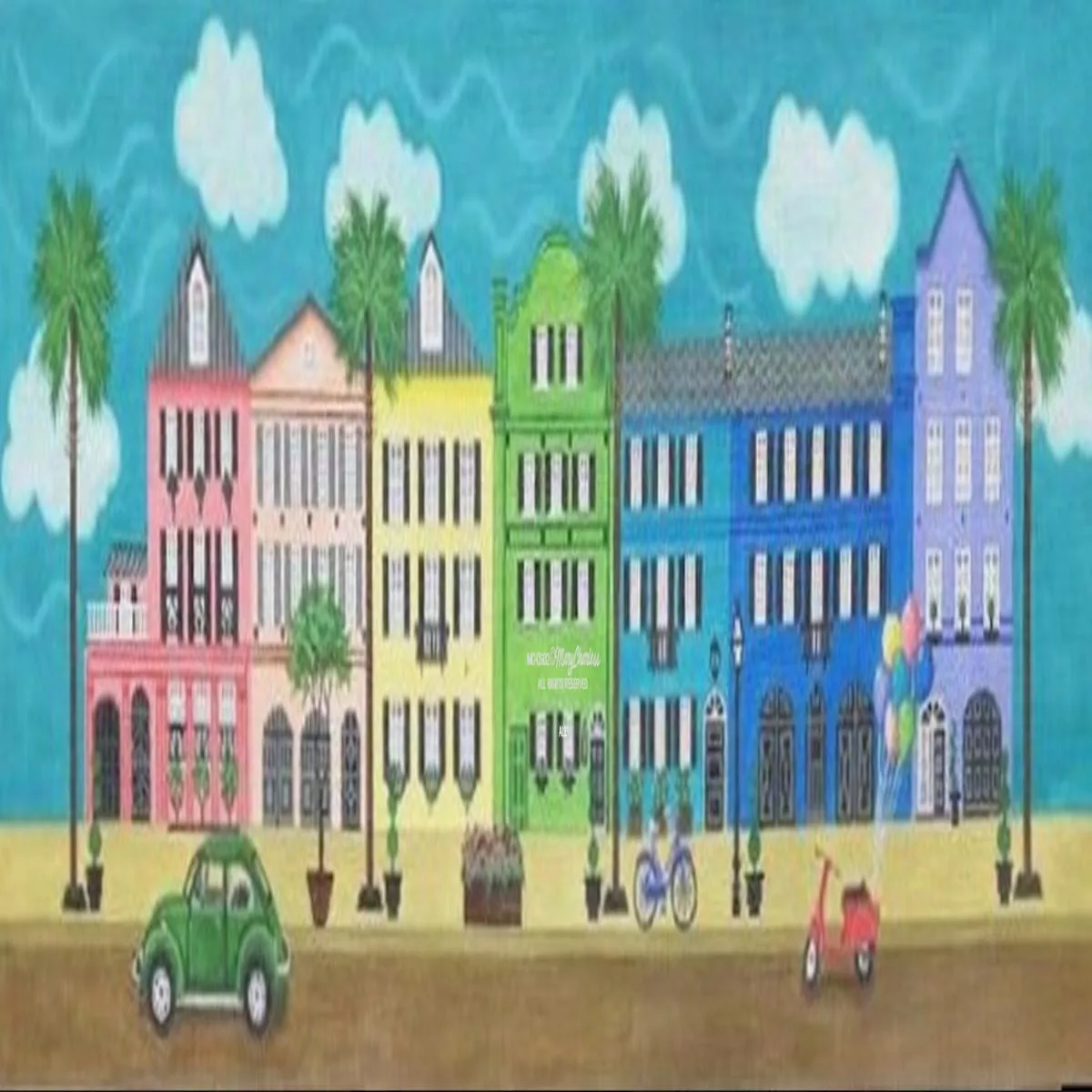 Mary Charles MCCS02 Cityscape: Rainbow Row