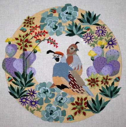 Melissa Prince Designs – Quail in Desert Wreath