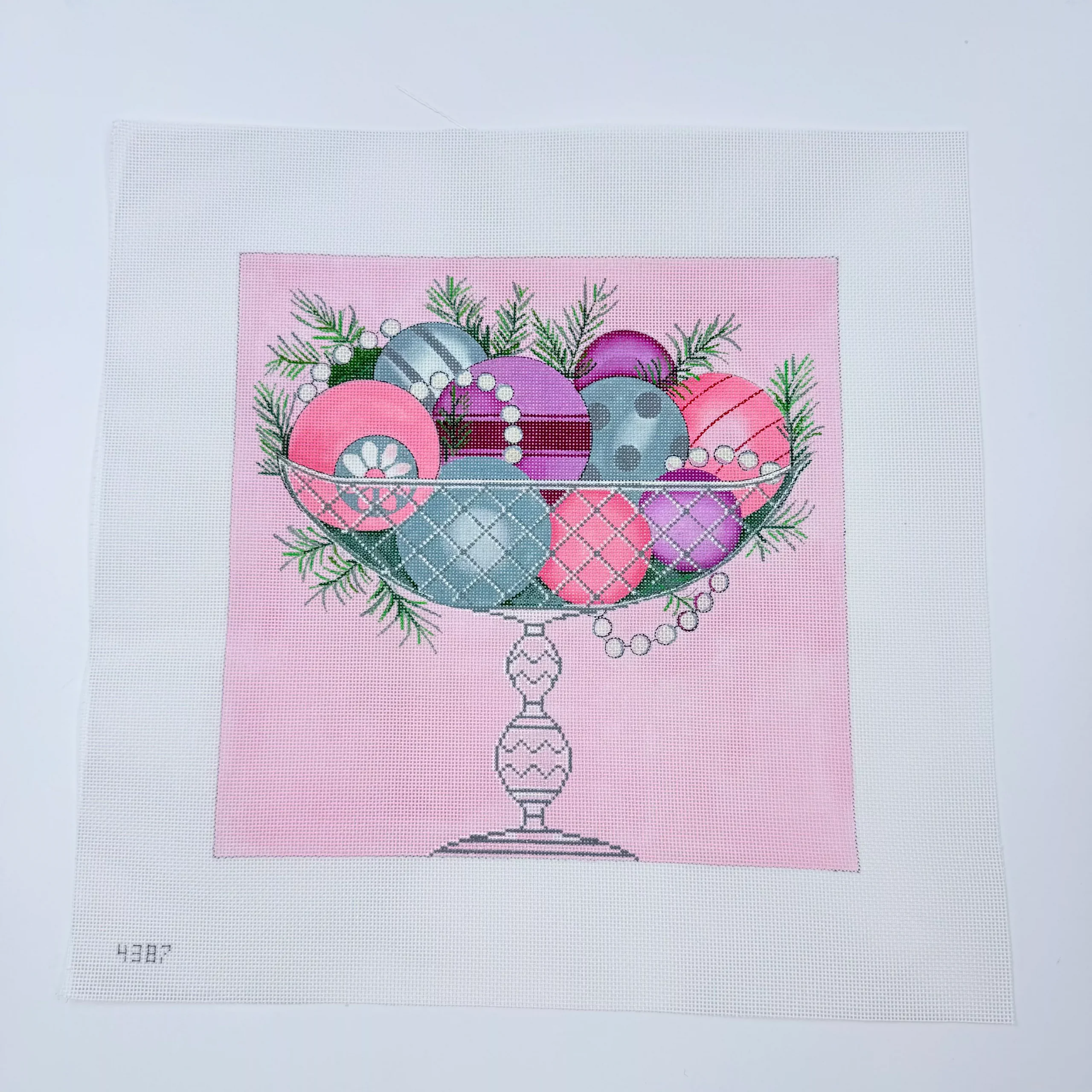 Ornaments in Crystal Dish Canvas