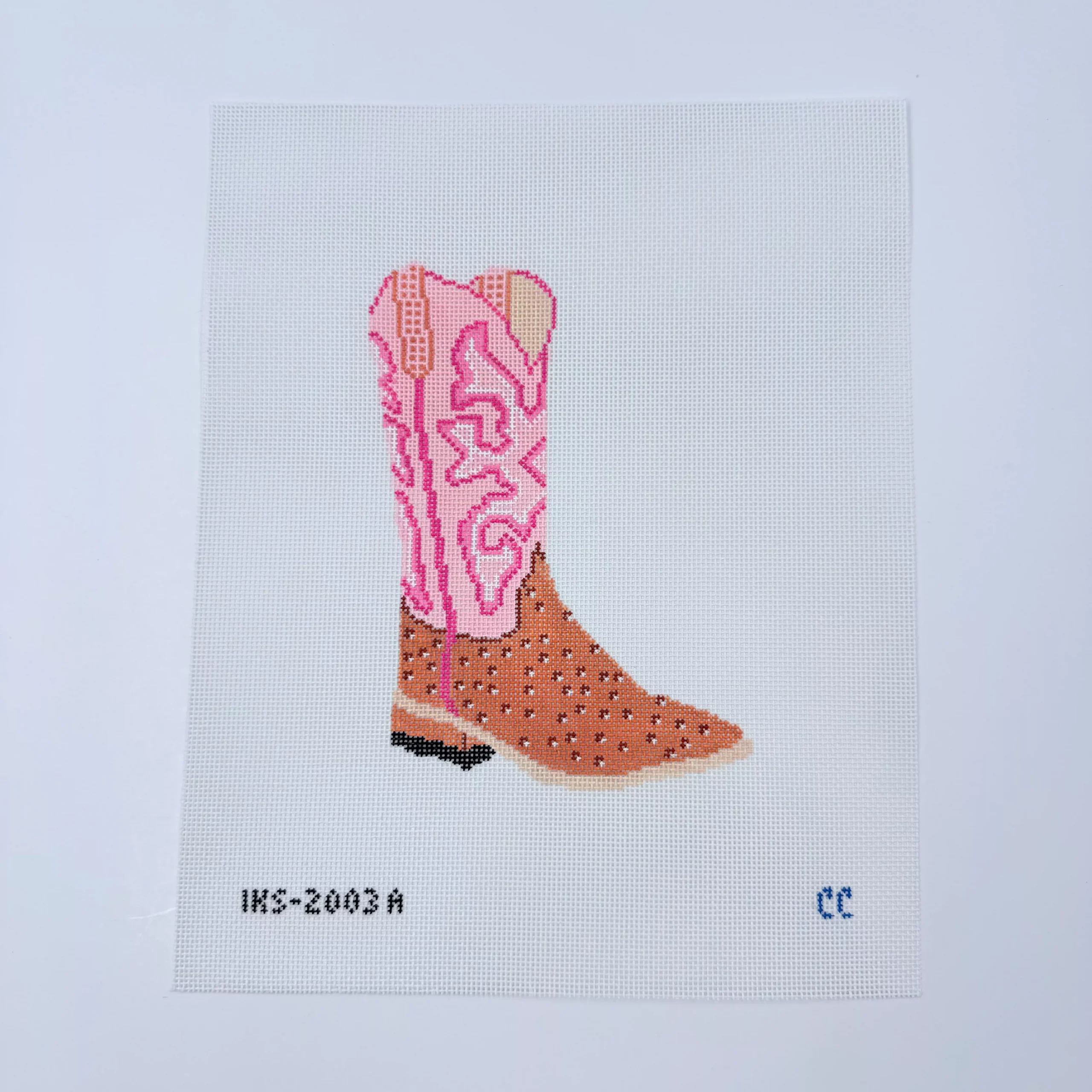 Pink Cowboy Boot Ornament Canvas