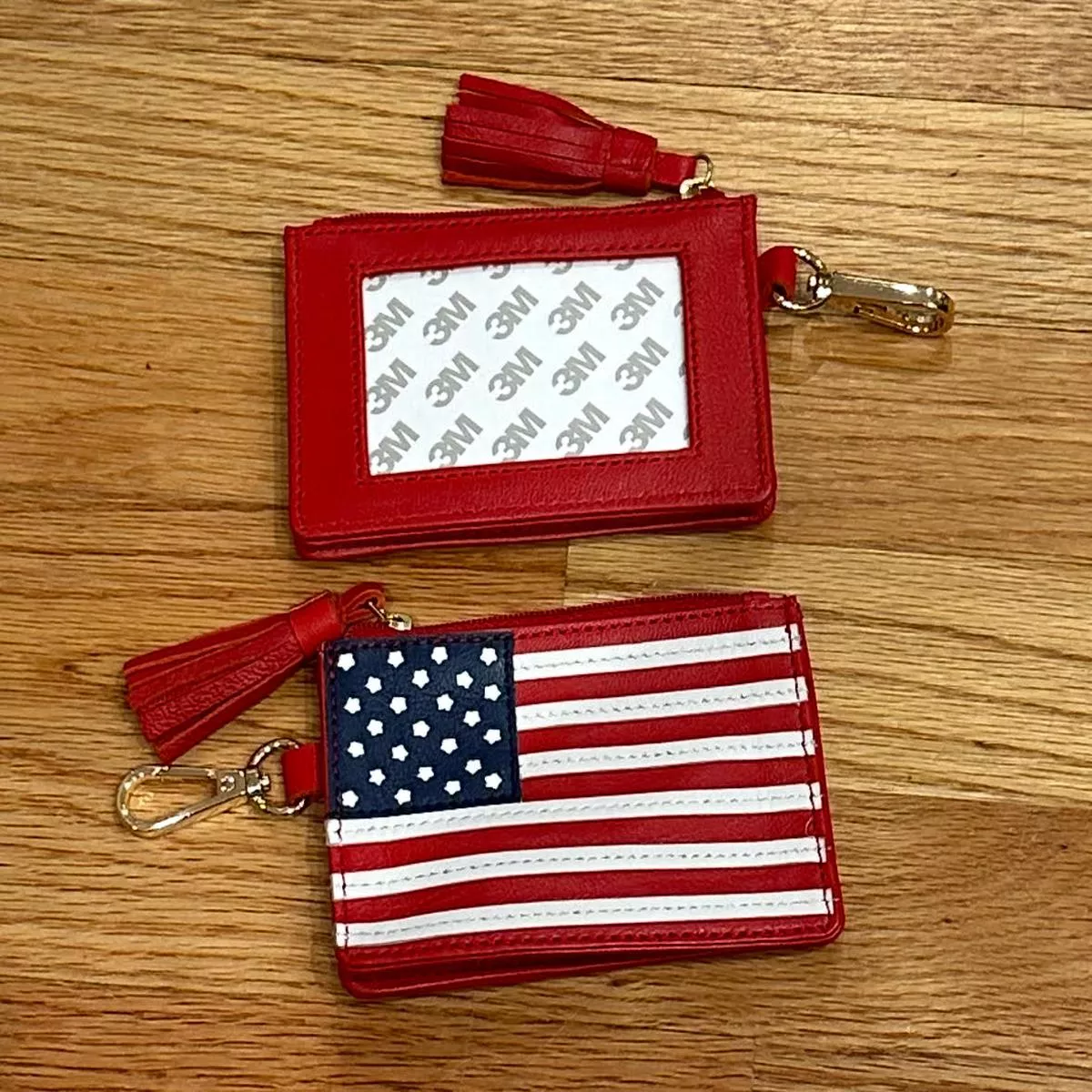 Planet Earth American Flag Zip Wallet