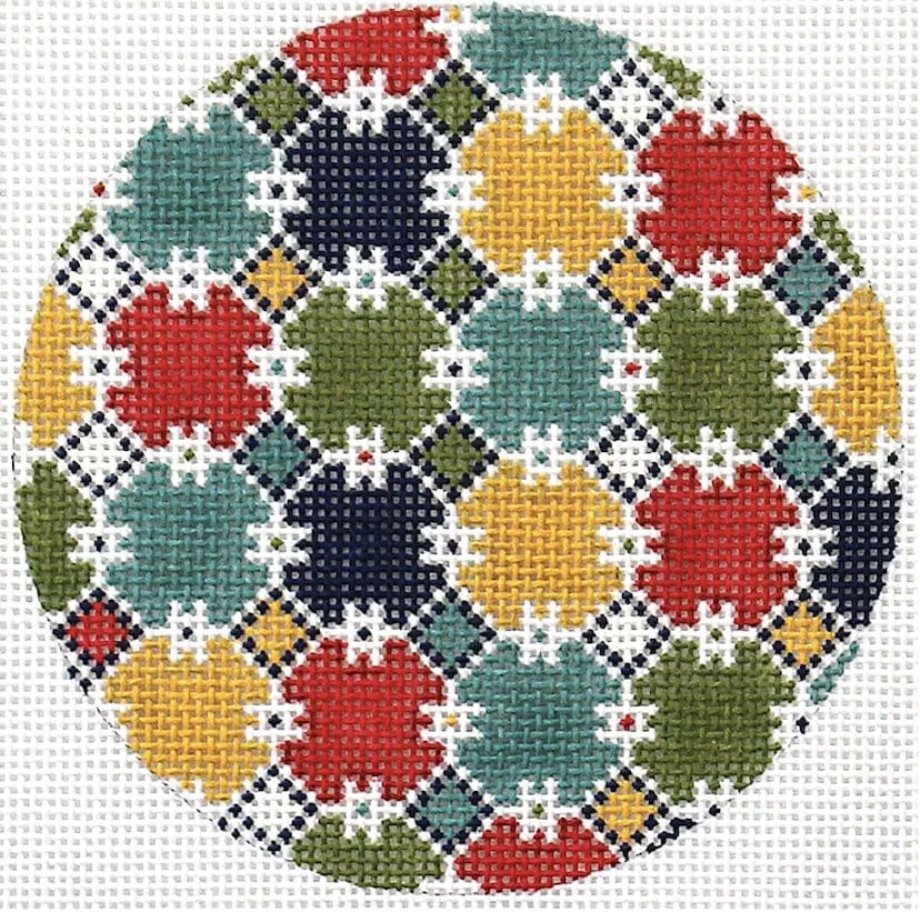 PLD Needlepoint Designs – Primary Colors Circles Ornament