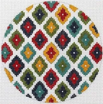 PLD Needlepoint Designs – Primary Colors Diamonds Ornament