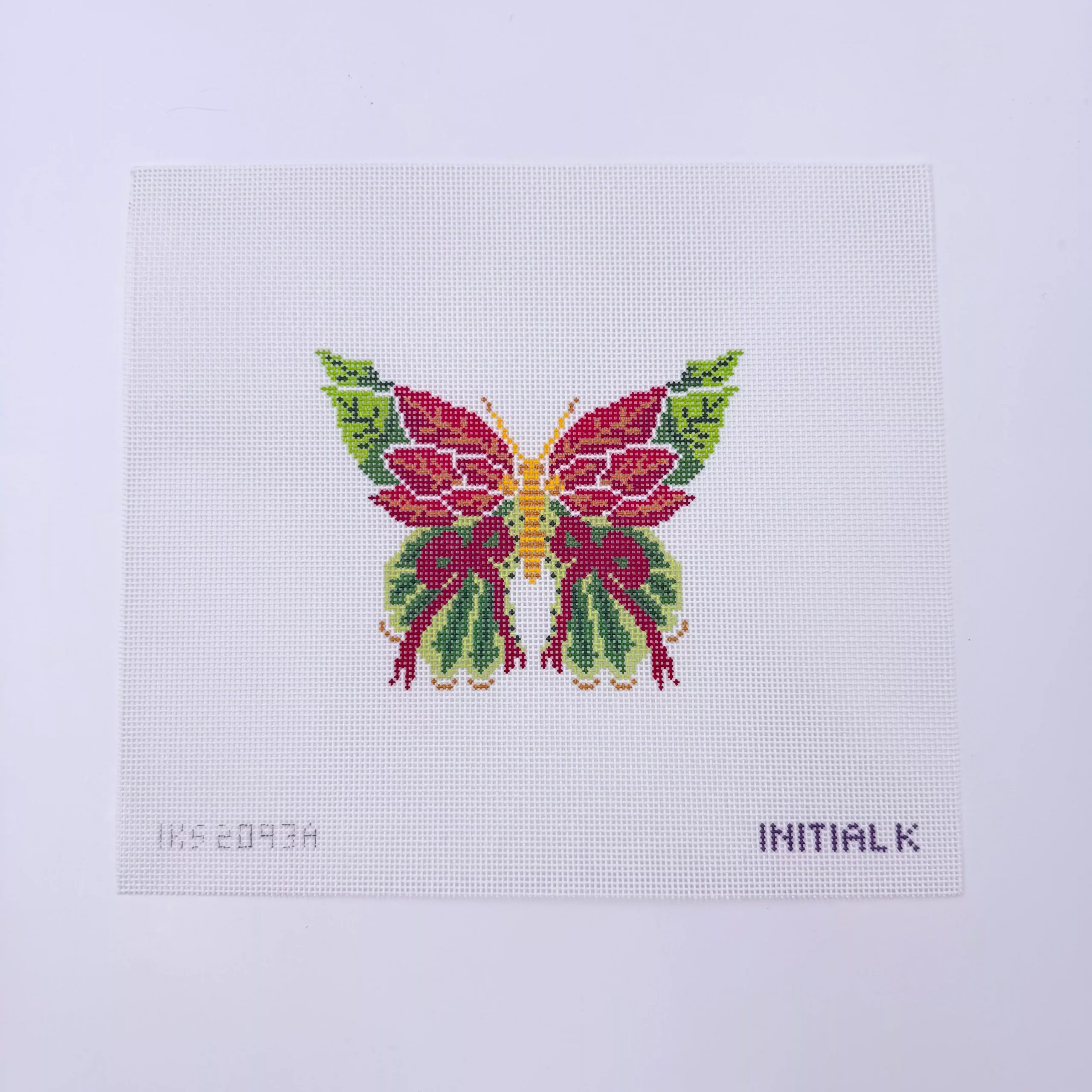 Poinsettia Butterfly Ornament Canvas