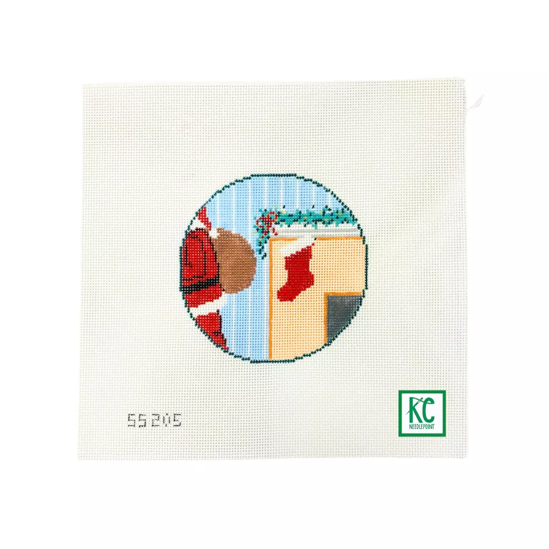 Santa and Stocking Ornament Canvas