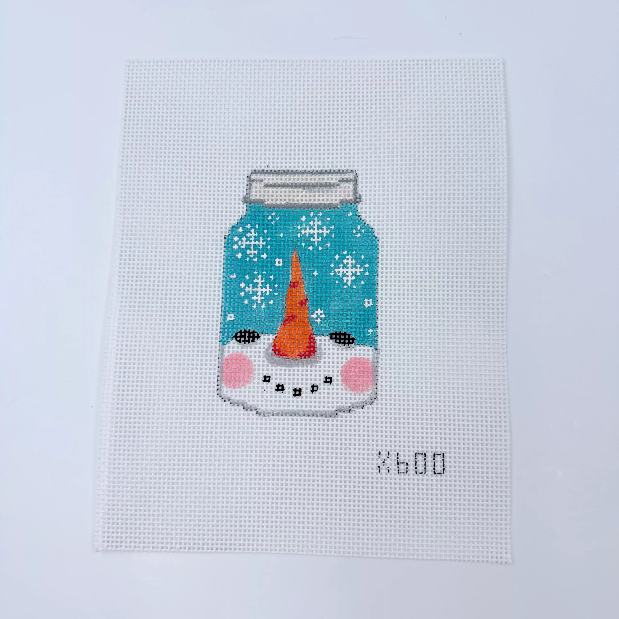 Snowman Face Mason Jar Canvas