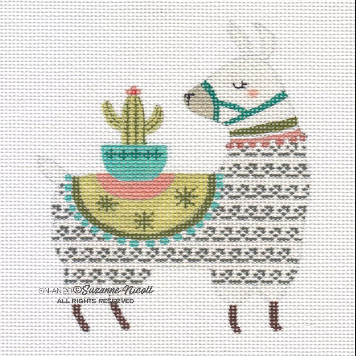 Suzanne Nicole SNAN21 Animals: Cactus Llama