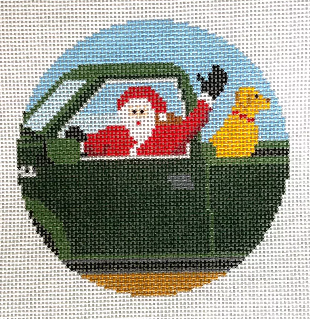 Truck Driving Santa Canvas
