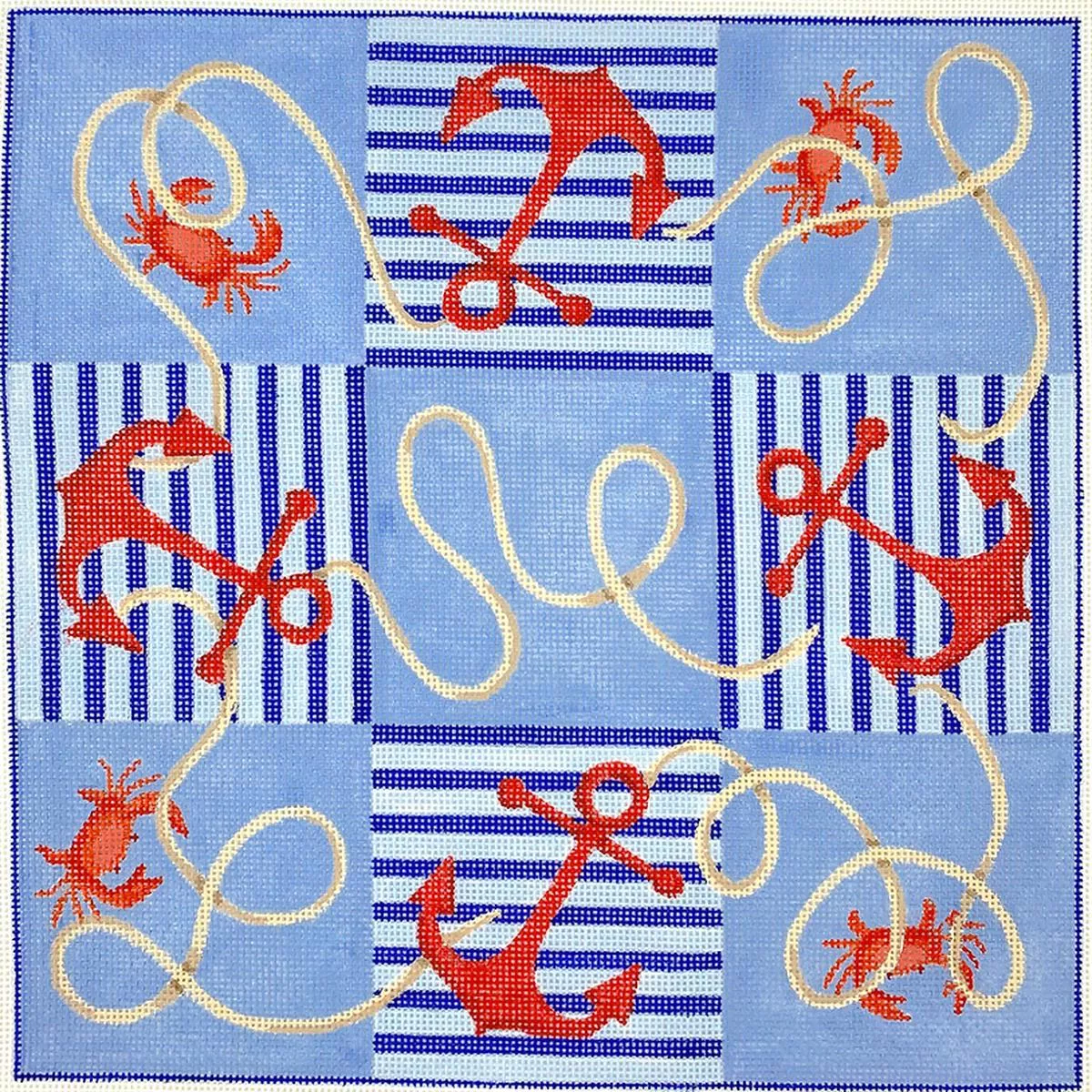 TTT-02 Crabs and Anchors Nautical Tic-Tac-Toe Board