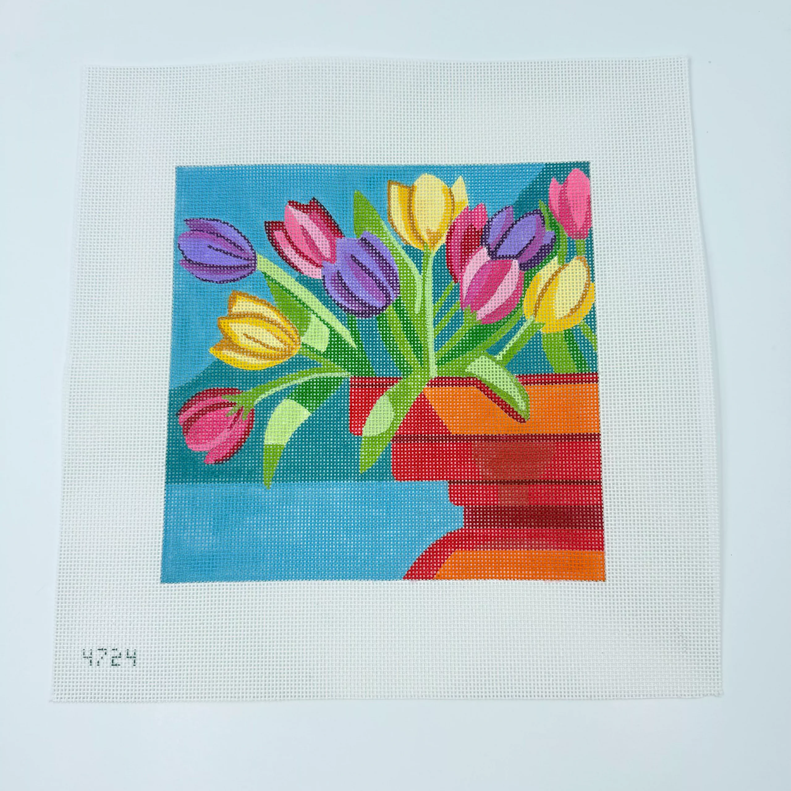 Tulips in Red Vase Canvas